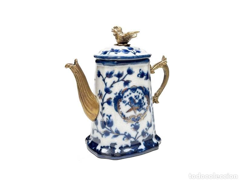 Vintage: Bule em porcelana e bronze (1411) - Foto 4