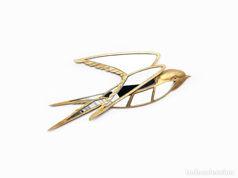 Vintage: Espelho dourado de andorinha; decora&ccedil;&atilde;o de parede (1481)