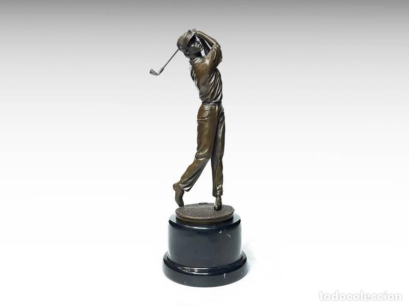 Vintage: Est&aacute;tua de bronze - Jogador de golfe (2076)