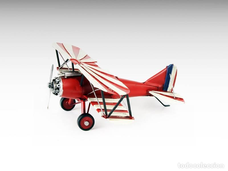 Vintage: Modelo de metal - Avi&atilde;o vintage; biplano Sopwith Camel Sunburst; da 1&ordf; guerra mundial (modelo de esc
