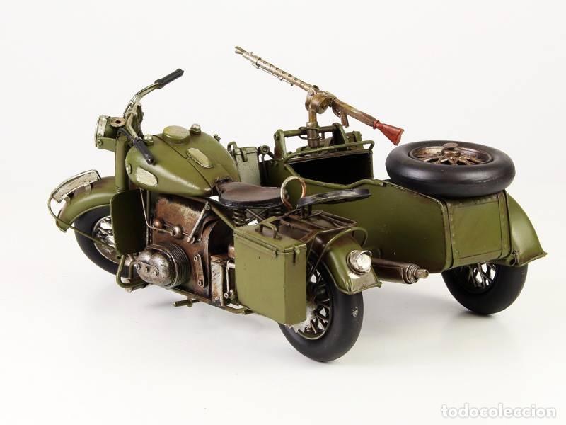 Vintage: Modelo de metal - Mota do ex&eacute;rcito com sidecar (1396) - Foto 6