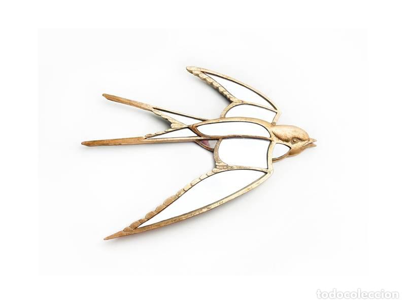 Vintage: Espelho dourado de andorinha; decora&ccedil;&atilde;o de parede (1486)