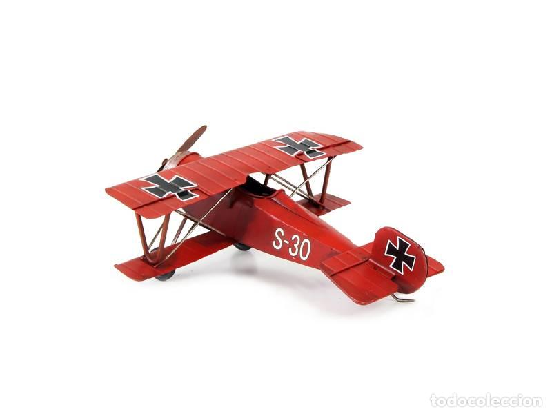 Vintage: Modelo de metal - Avi&atilde;o estilo vintage; biplano cl&aacute;ssico (2102)