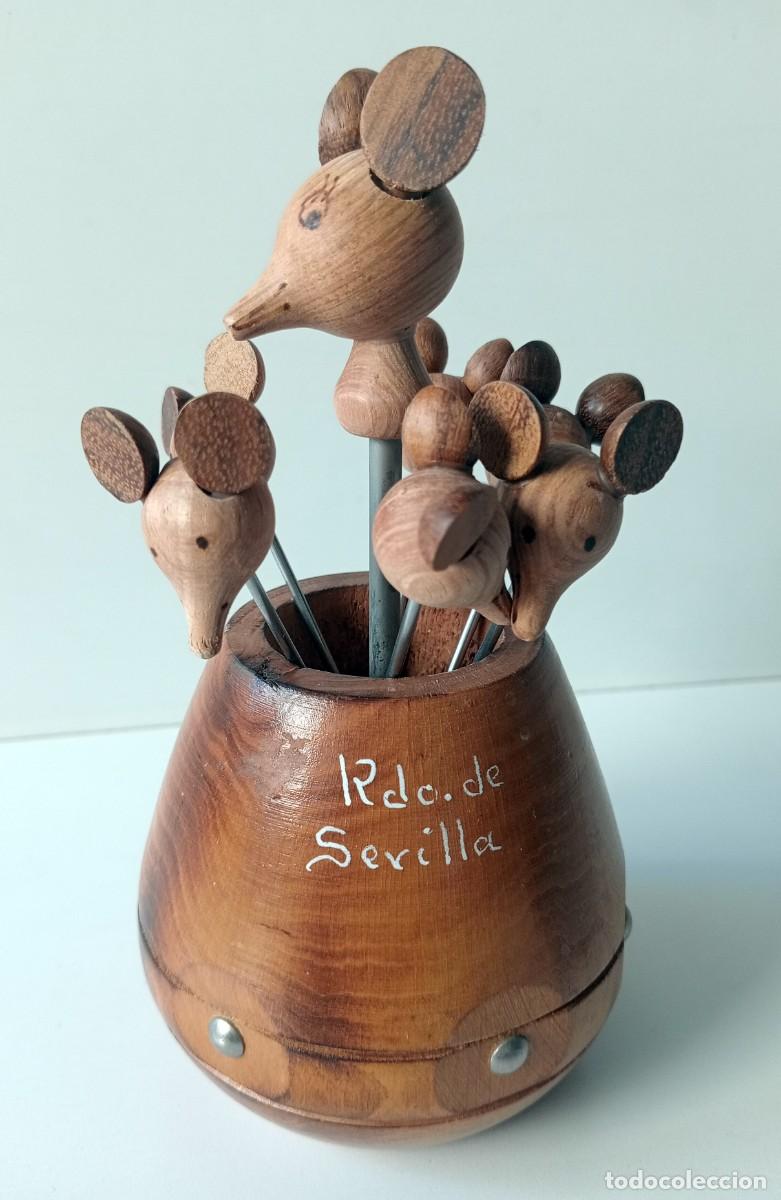 Vintage: RECUERDO DE SEVILLA: CAZUELA TIPO FONDU&Eacute; CON GRACIOSOS RATONCILLOS