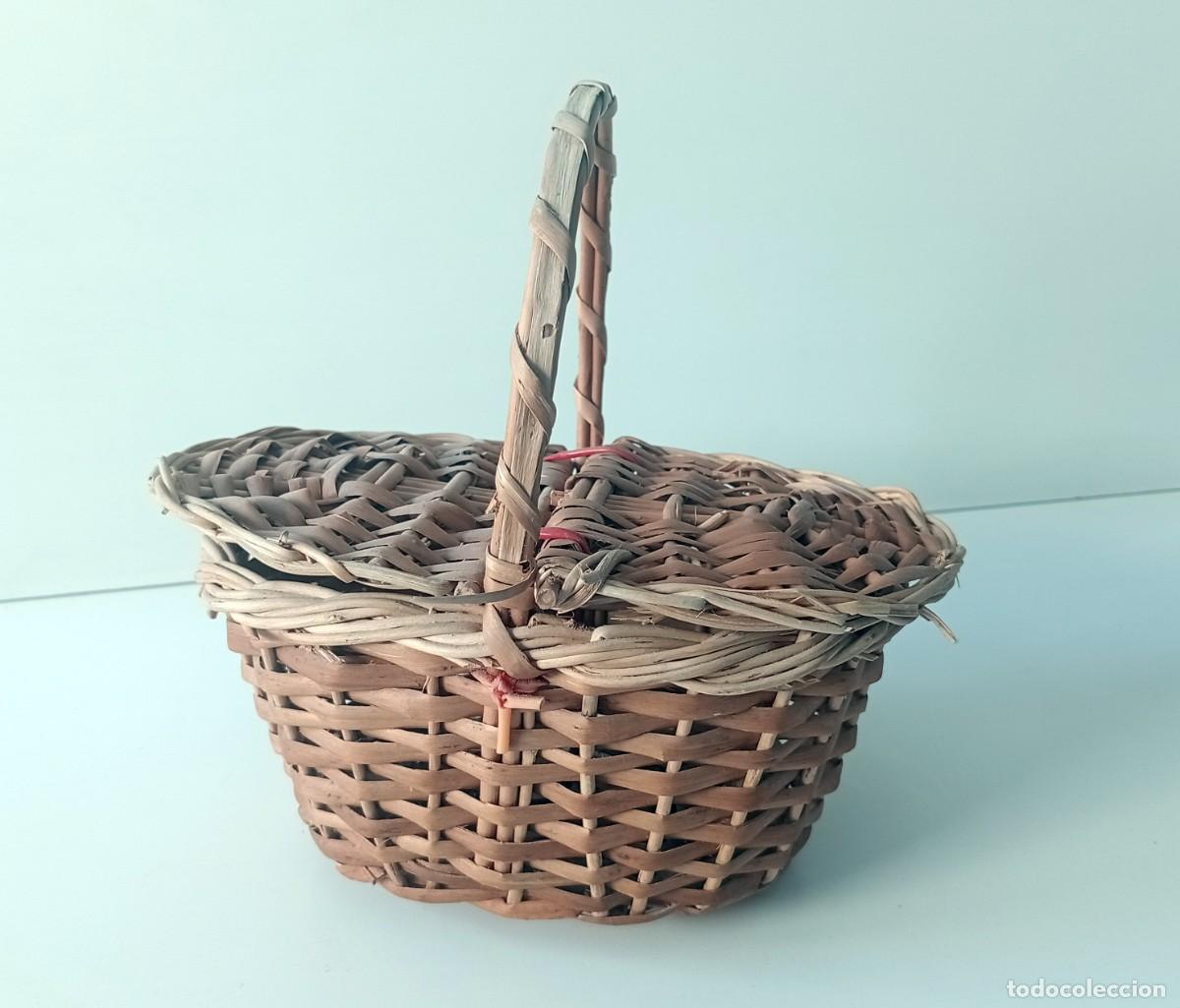 Vintage: ANTIGUA CESTA DE MIMBRE VINTAGE