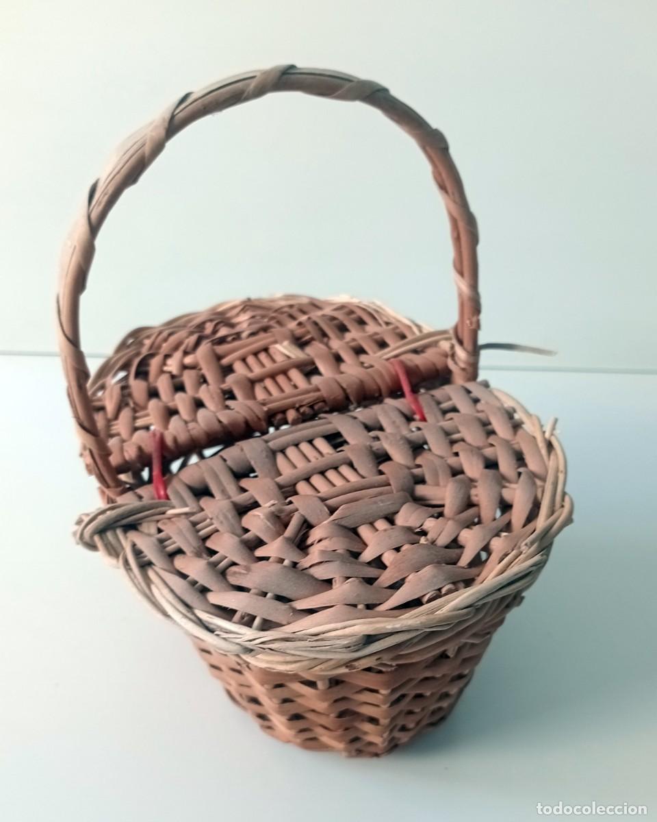 Vintage: ANTIGUA CESTA DE MIMBRE VINTAGE - Foto 2