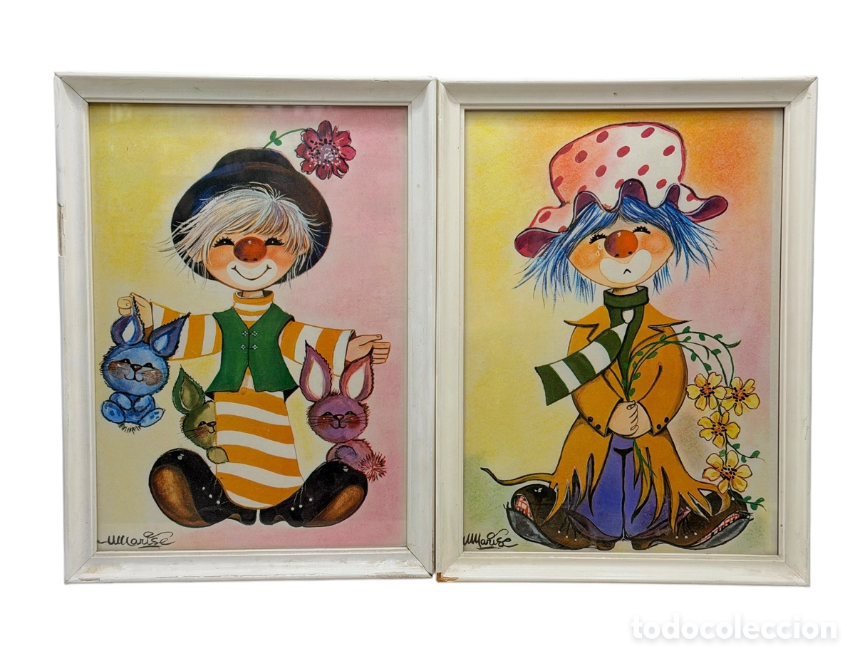 Vintage: L&aacute;minas Vintage de Payasos. Decoraci&oacute;n Infantil