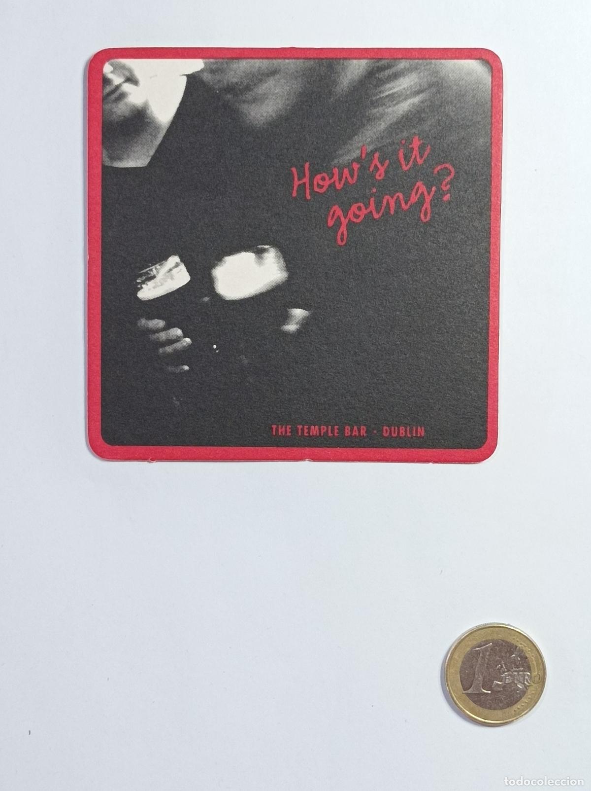Vintage: THE TEMPLE BAR. DUBLIN. POSAVASOS PUBLICIDAD ANTIGUA.