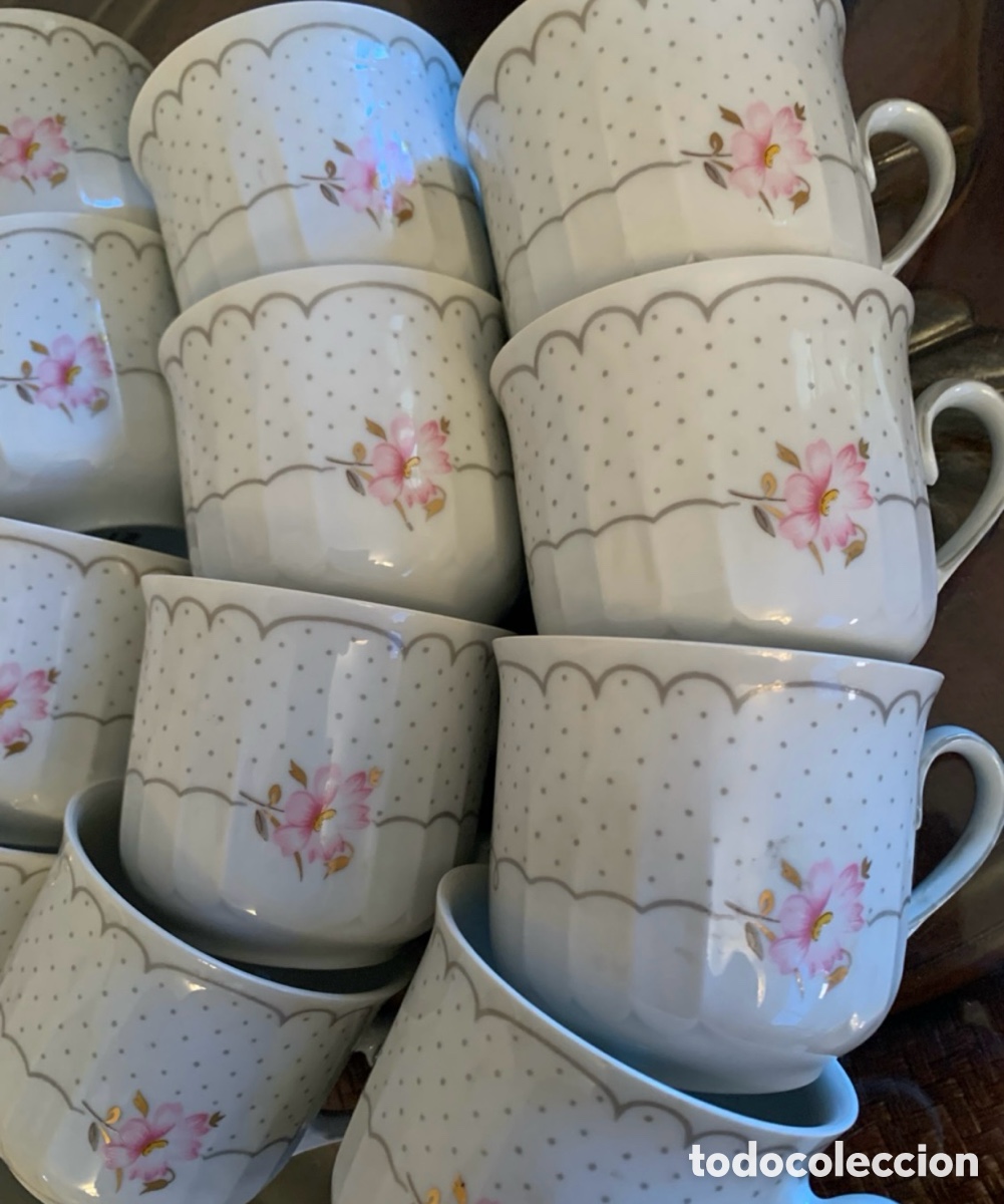 Vintage: Juego de caf&eacute; italiano ANCAP 12 servicios completo tazas grandes porcelana