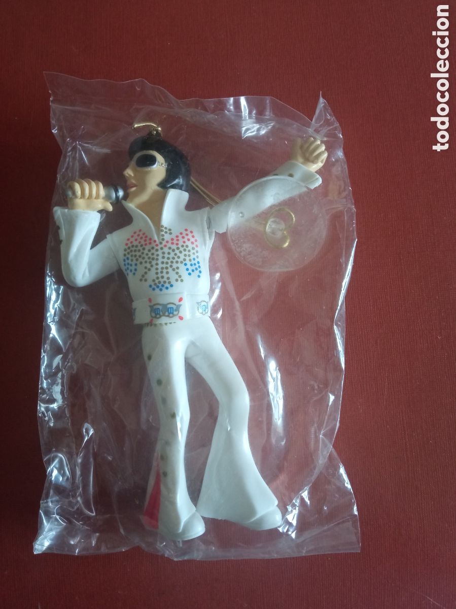 Vintage: Antiguo mu&ntilde;eco Elvis Presley, de los que se pegaban en la luna de los coches, 15 cm de altura
