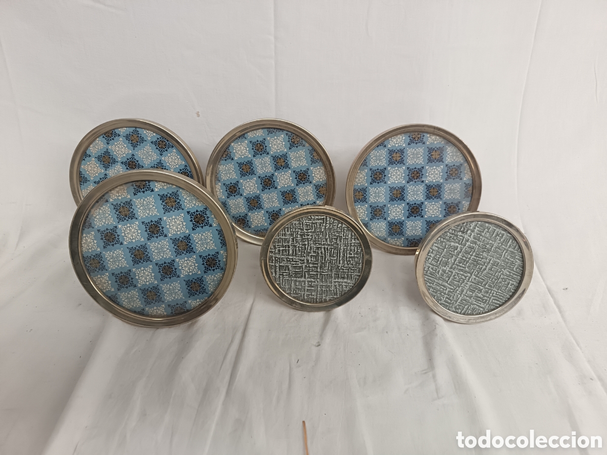 Vintage: LOTE DE MARCOS DE FOTOS VINTAGE, REDONDOS, ALPACA