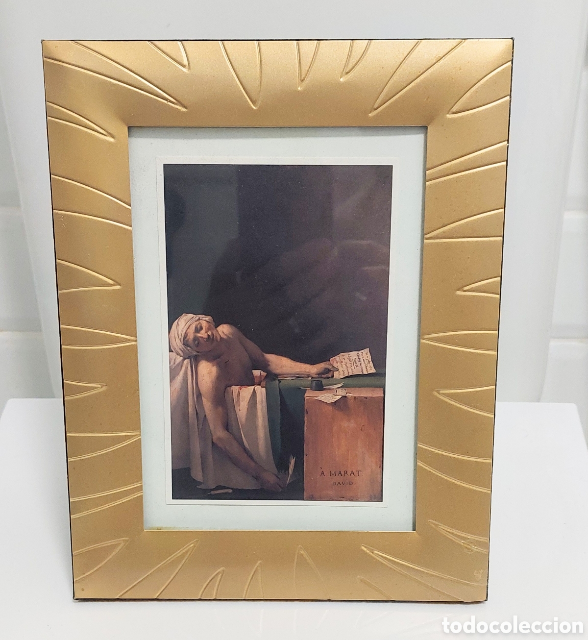 Vintage: Portafotos de dise&ntilde;o en metal dorado