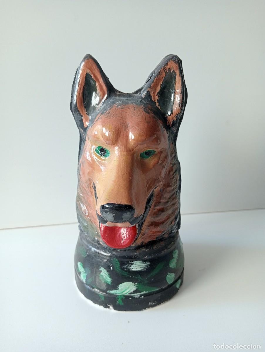 Vintage: FIGURA BUSTO DE PERRO PASTOR ALEM&Aacute;N
