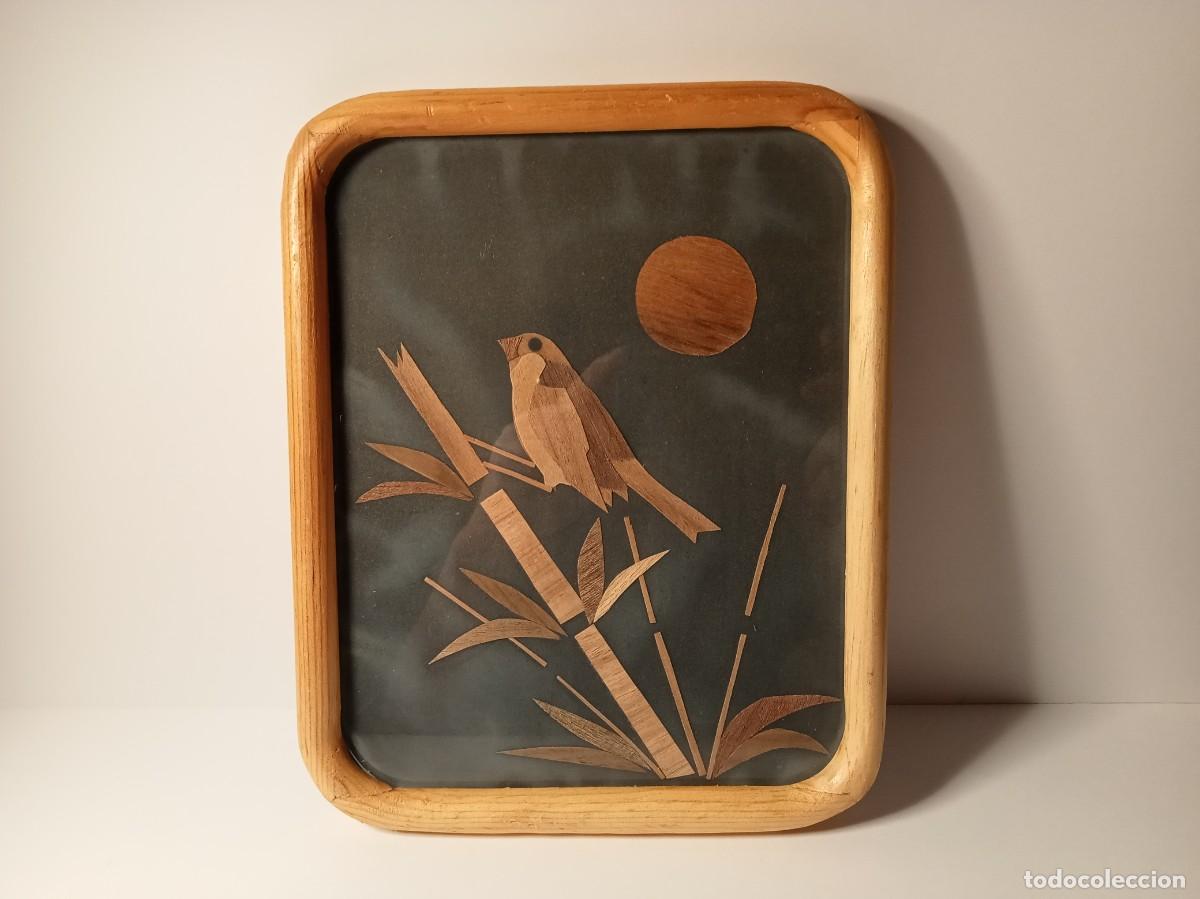 Vintage: CUADRO P&Aacute;JARO MADERA - Foto 2