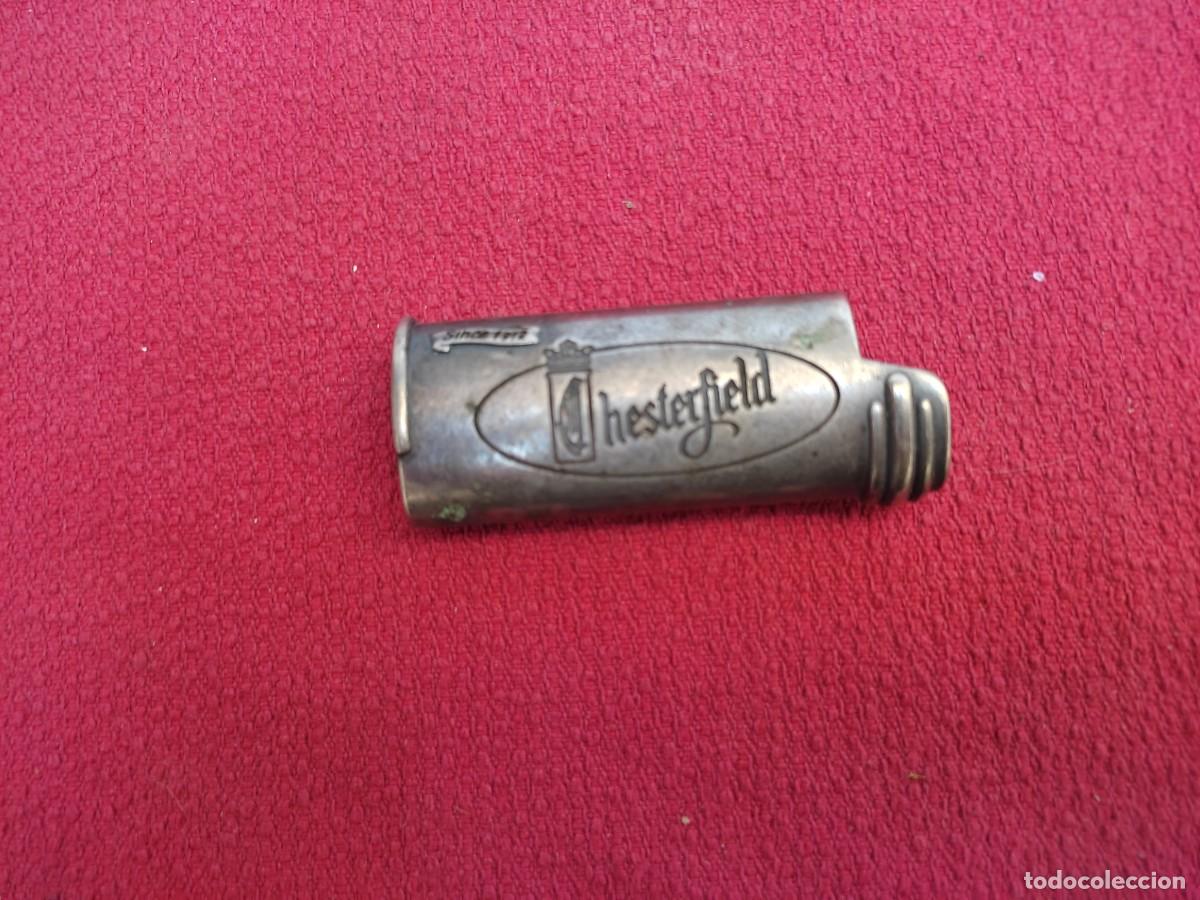 Vintage: funda de metal o cubre mecheros publicidad de Chesterfield