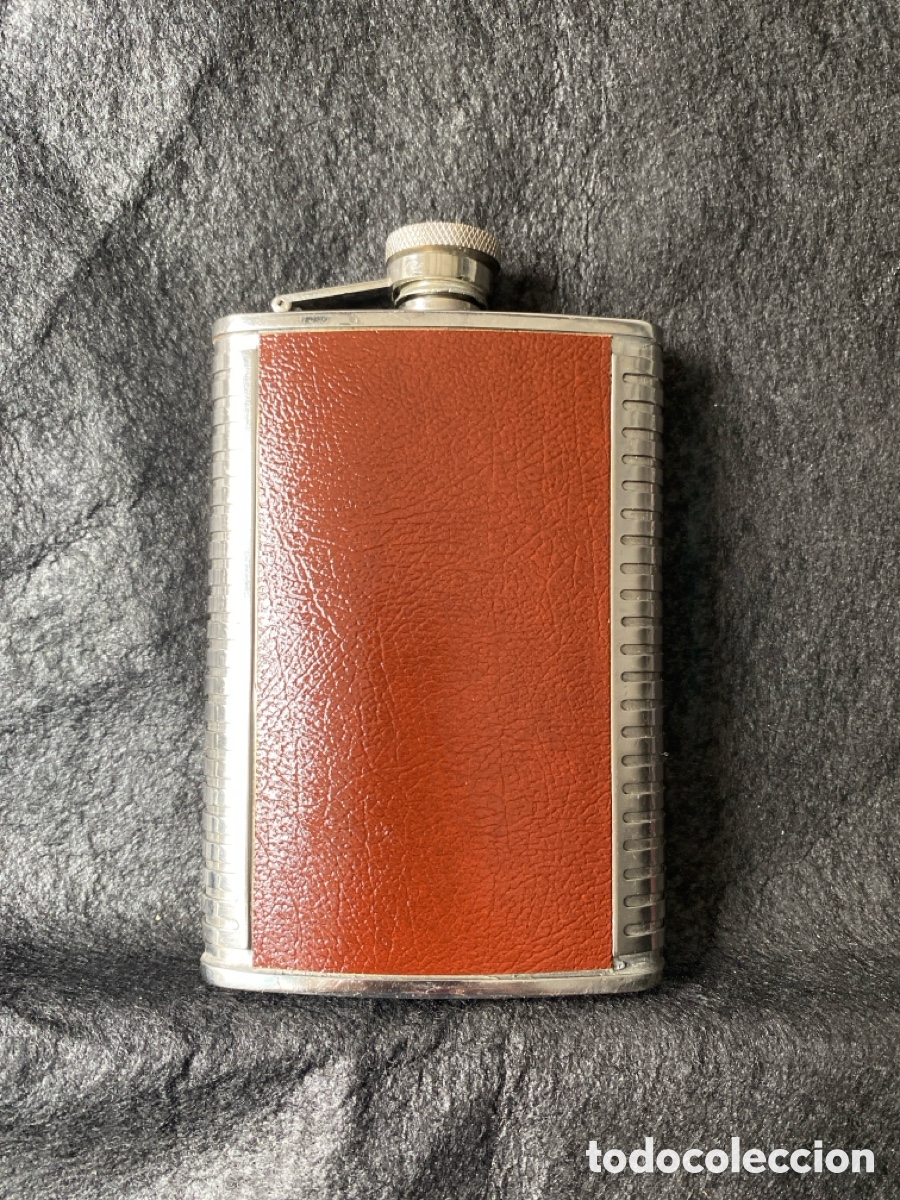 Vintage: Petaca vintage acero y piel