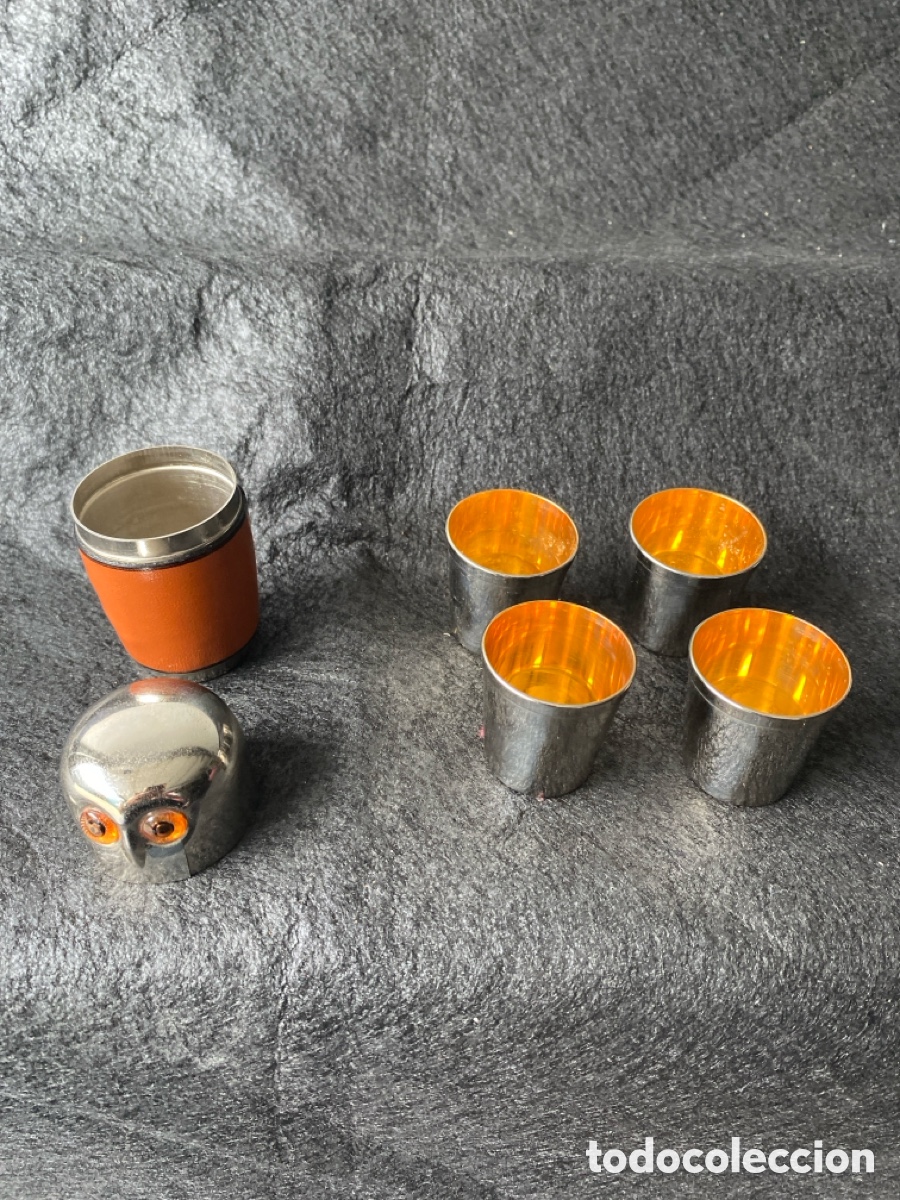 Vintage: Juego vasos chupito en forma de b&uacute;ho