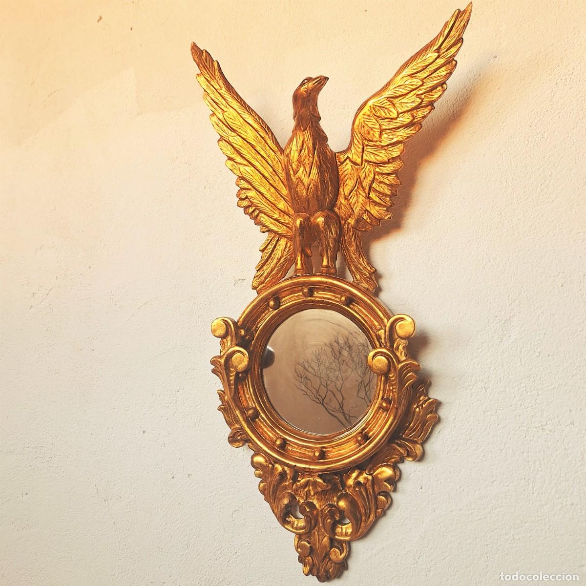 Vintage: Antiguo Espejo de Madera de Pared &Aacute;guila de Giltwood. 1850 - 1890