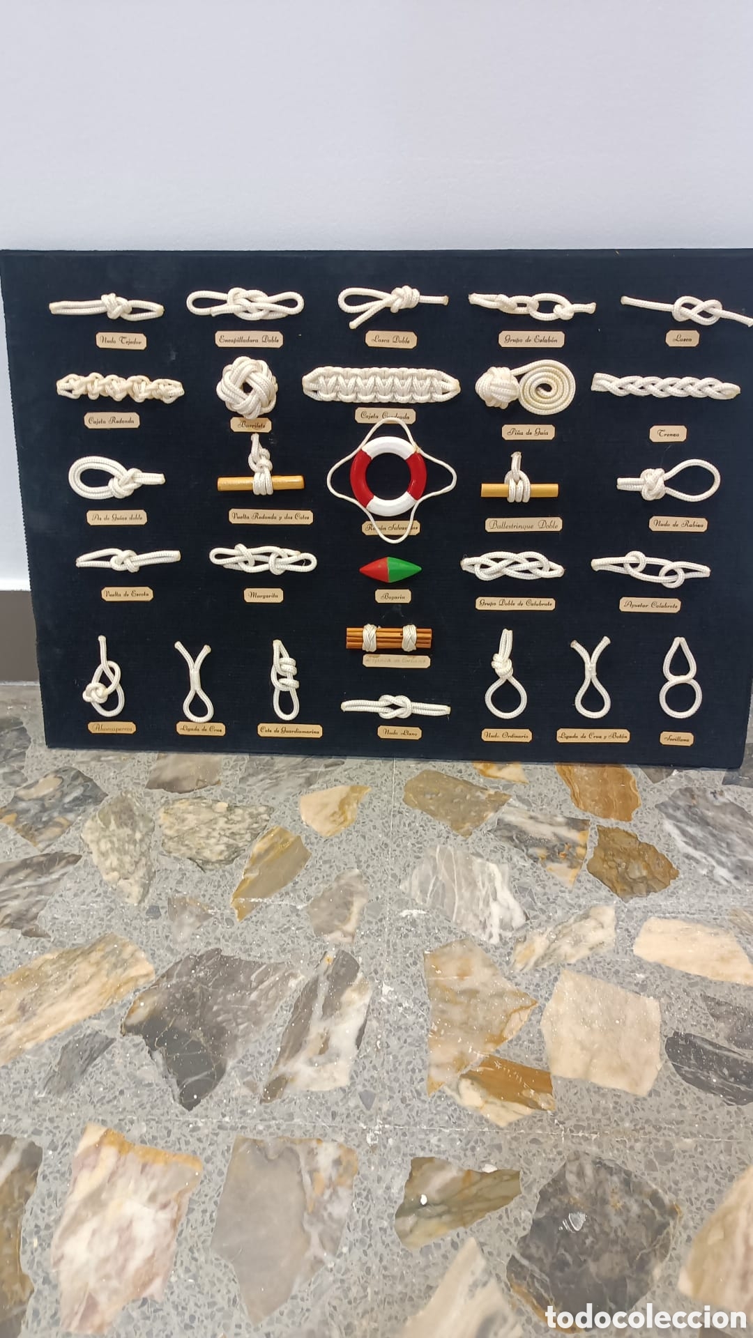 Vintage: Cuadro de nudos marineros. Dimensiones 59,5x40 cm.