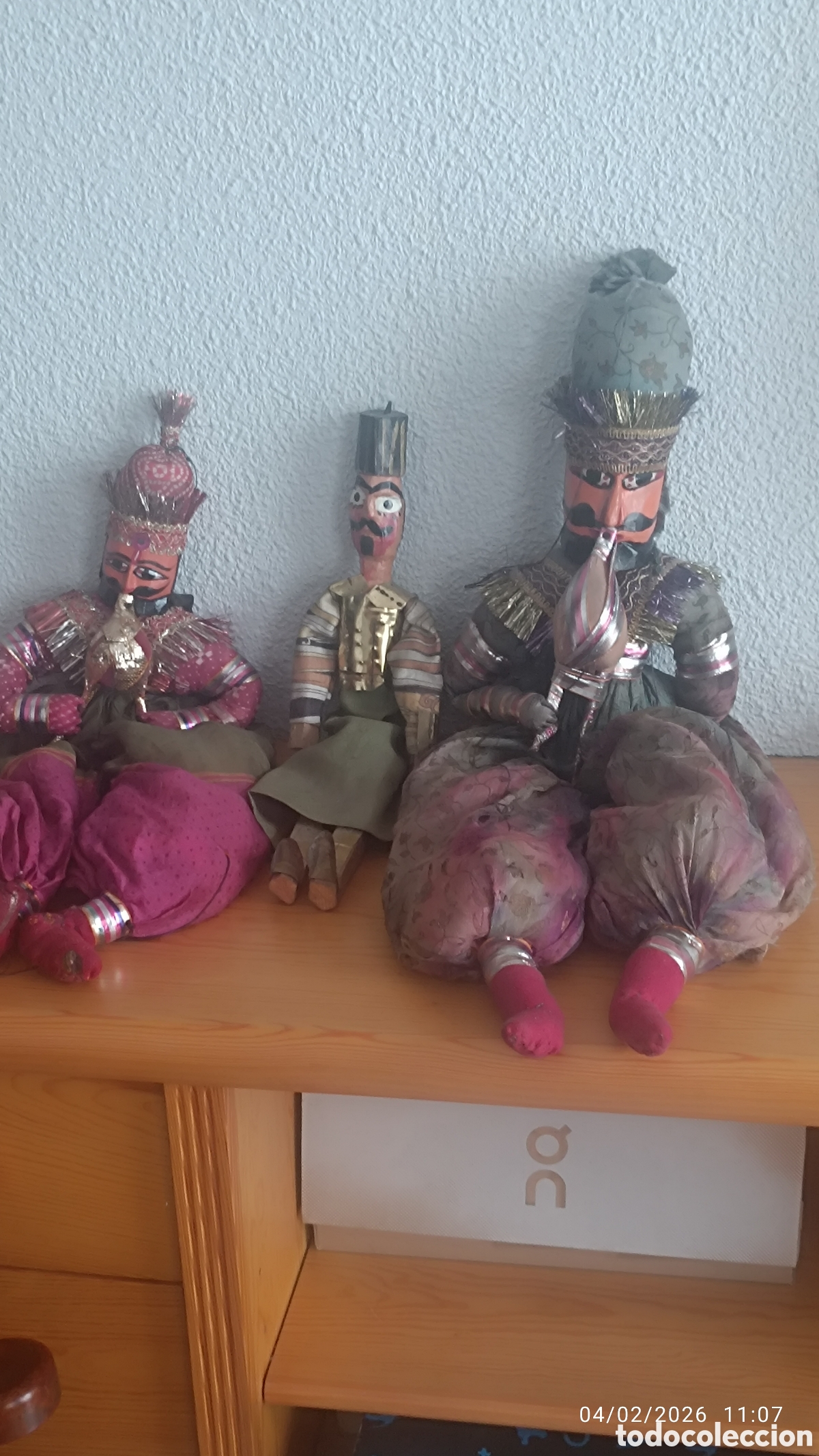 Vintage: Lote de marionetas indias de 70 x 20 cm