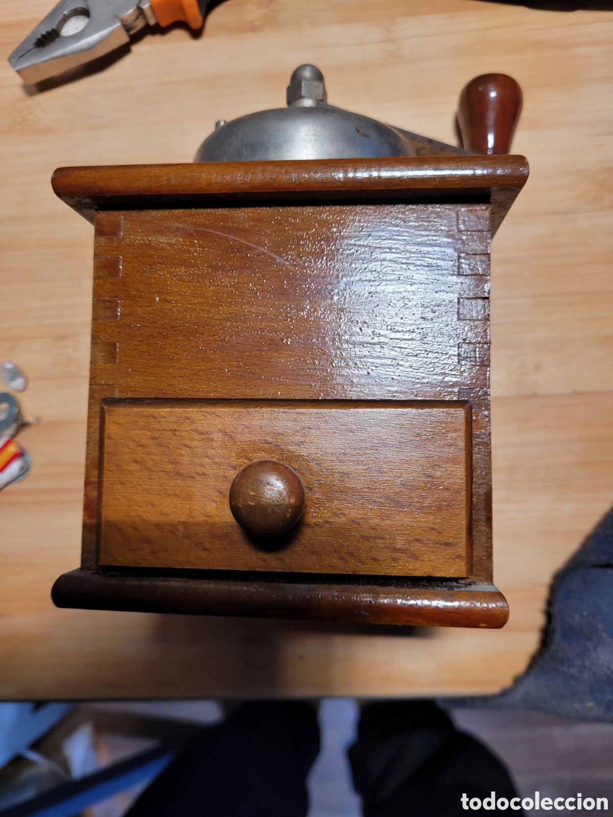 Vintage: MOLINILLO DE CAF&Eacute; DE MADERA - Foto 4