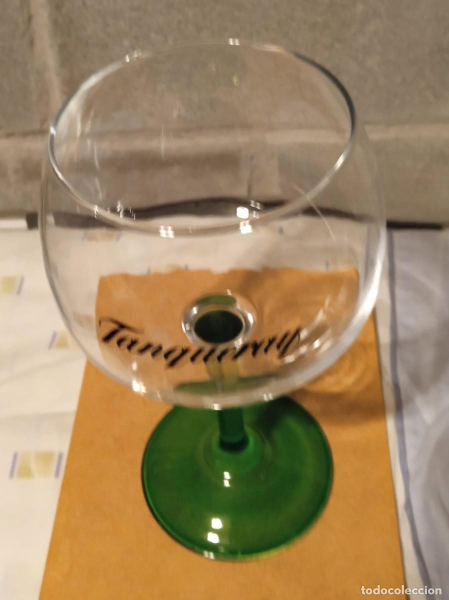 Vintage: COPA DE CRISTAL TANQUERAY-BASE EN COLOR VERDE - Foto 2