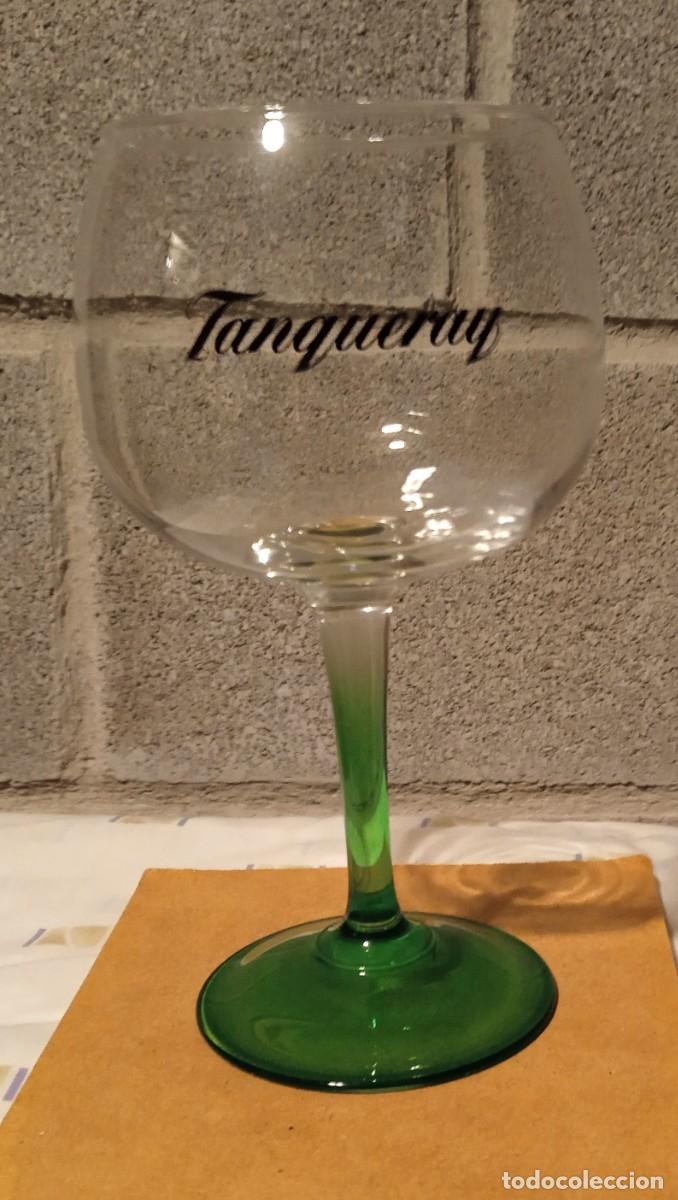 Vintage: COPA DE CRISTAL TANQUERAY-BASE EN COLOR VERDE - Foto 4