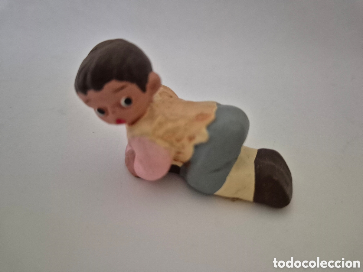 Vintage: Figura Alborox cabez&oacute;n barro terracota vintage 6 cm