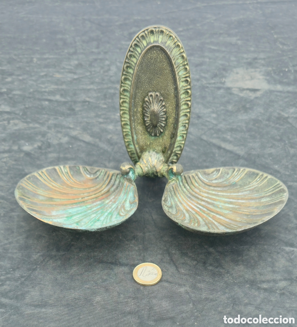 Vintage: Antiguo jabonero bronce