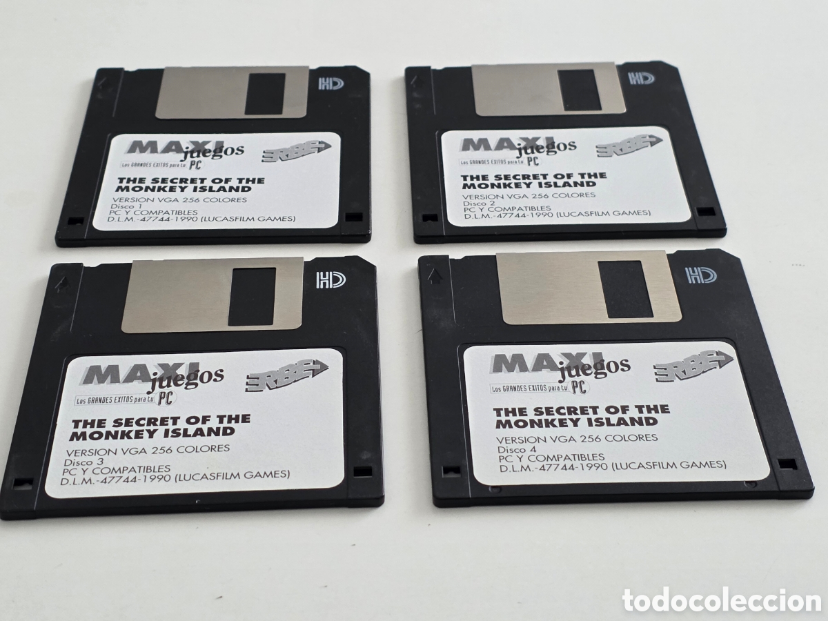 Vintage: monkey island pc disquetes funcionando 4 discos