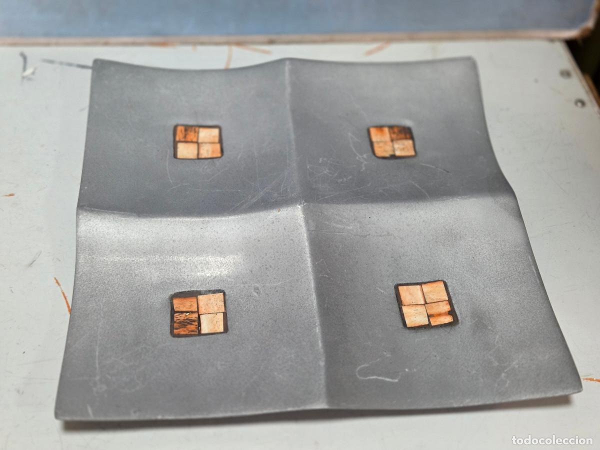 Vintage: bandeja de calamina petker y hueso