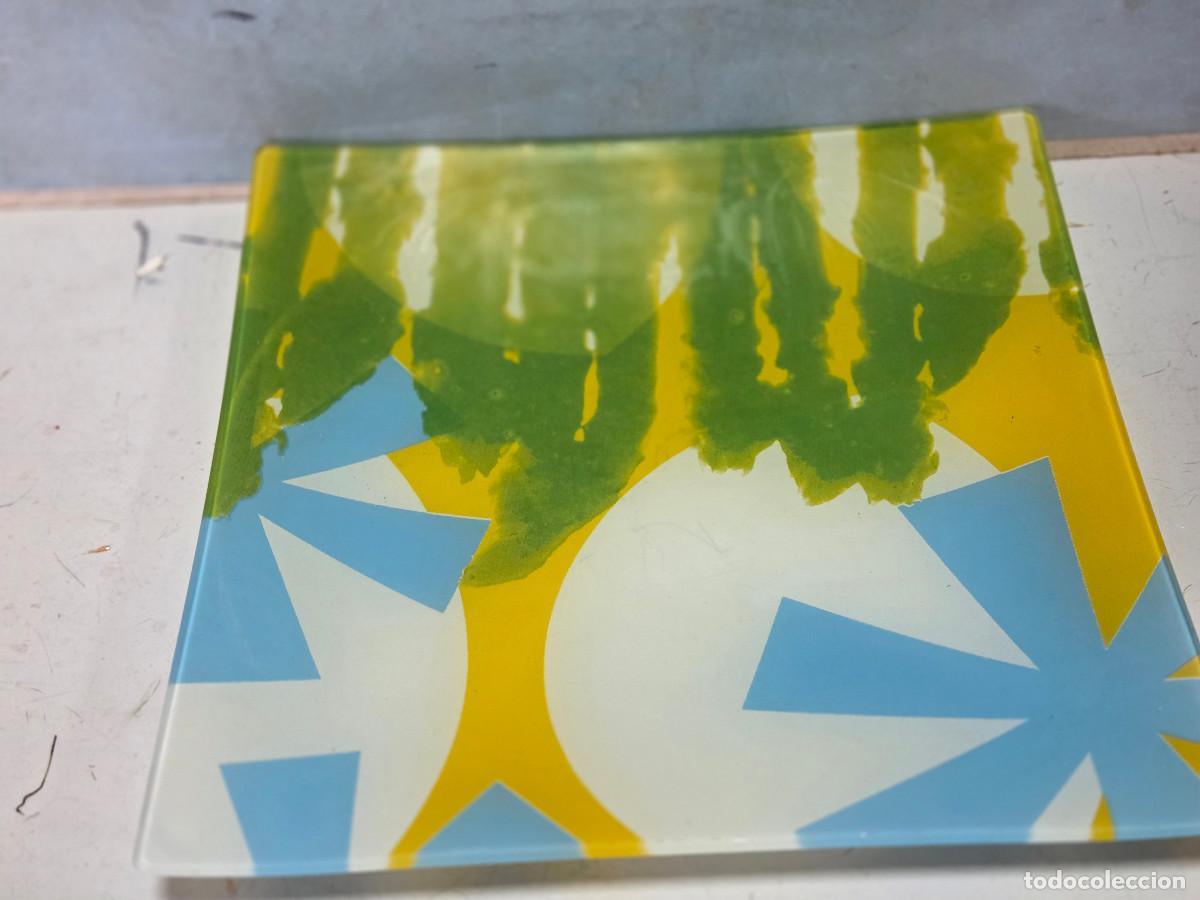 Vintage: bandeja cuadrada de cristal