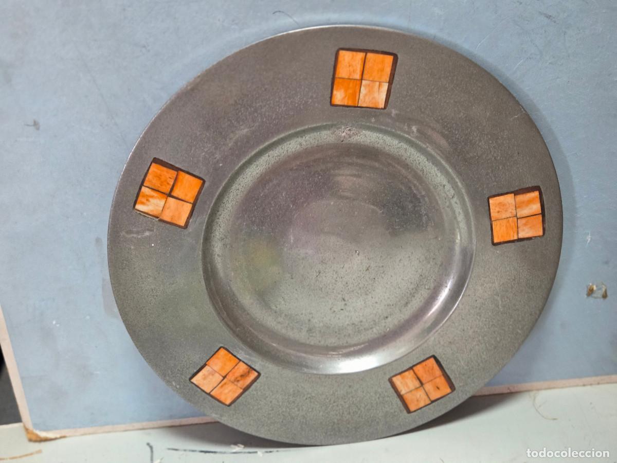 Vintage: plato de calamina y hueso - Foto 1