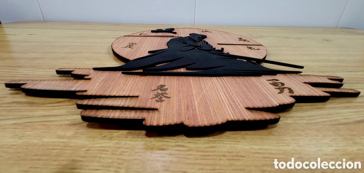 Vintage: Decoraci&oacute;n mural Samurai artesanal en madera - Foto 6