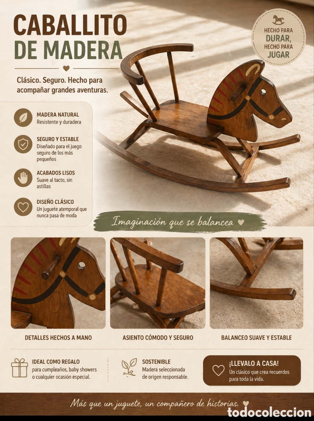 Vintage: Caballito balanc&iacute;n de ni&ntilde;os