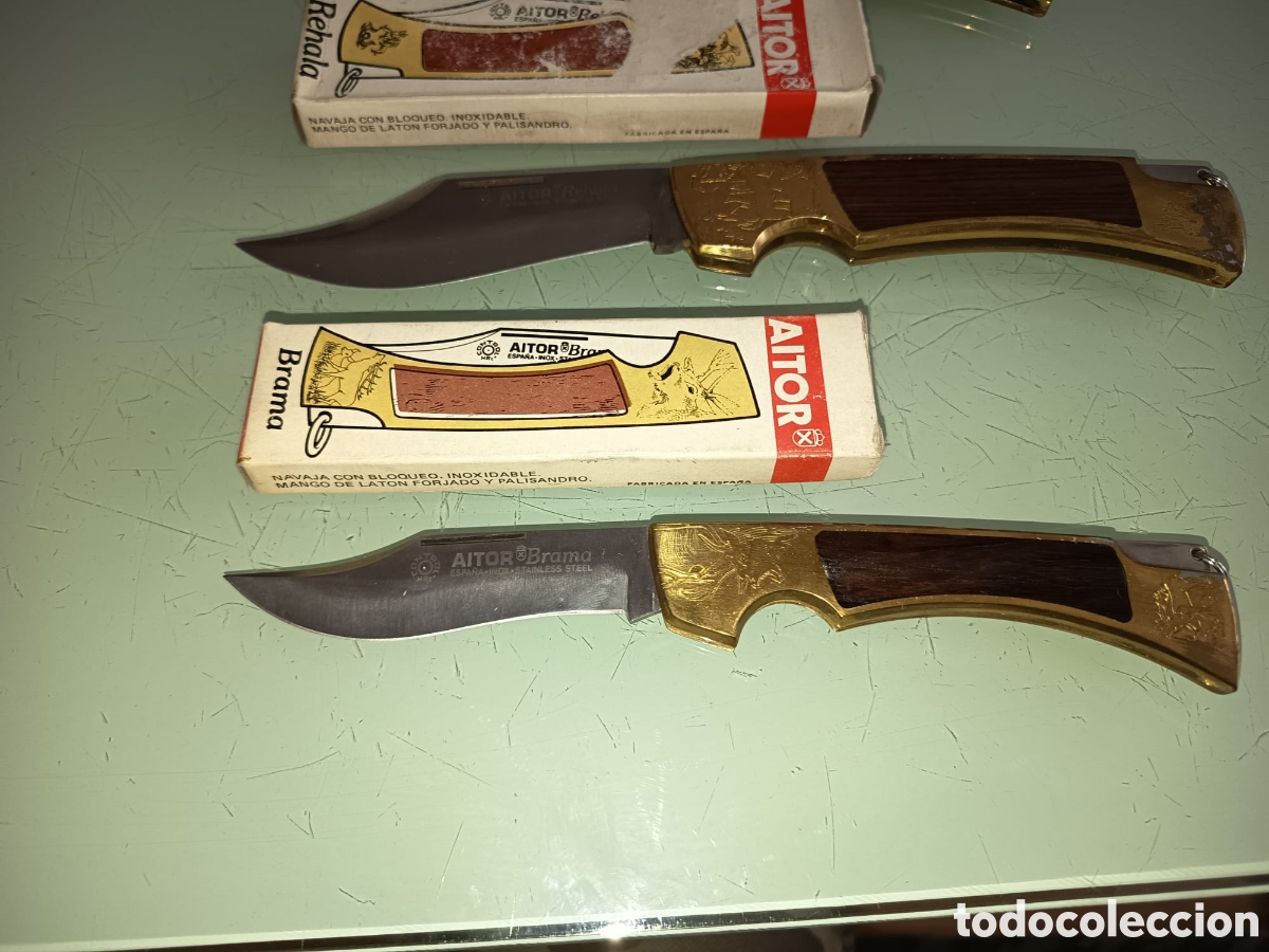 Vintage: Lote de navajas doradas Aitor