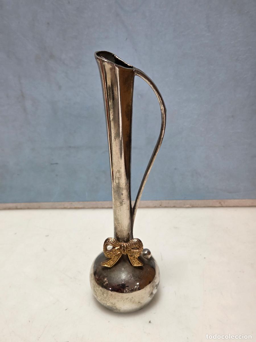 Vintage: jarron florero de calamina vintage