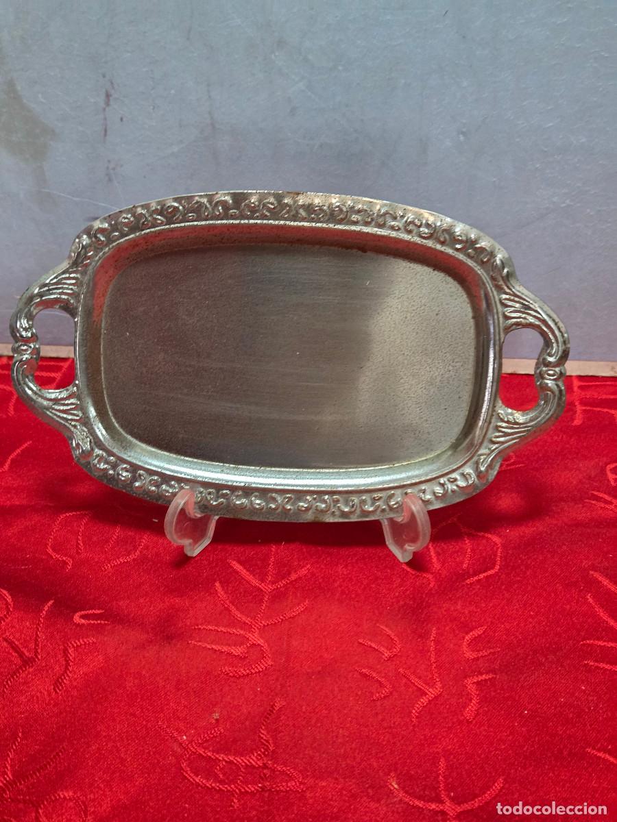 Vintage: bandeja decorativa plateada - Foto 1