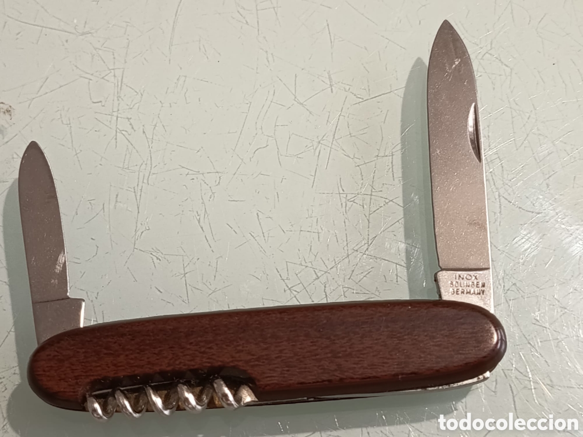 Vintage: Navaja multiusos cachas madera