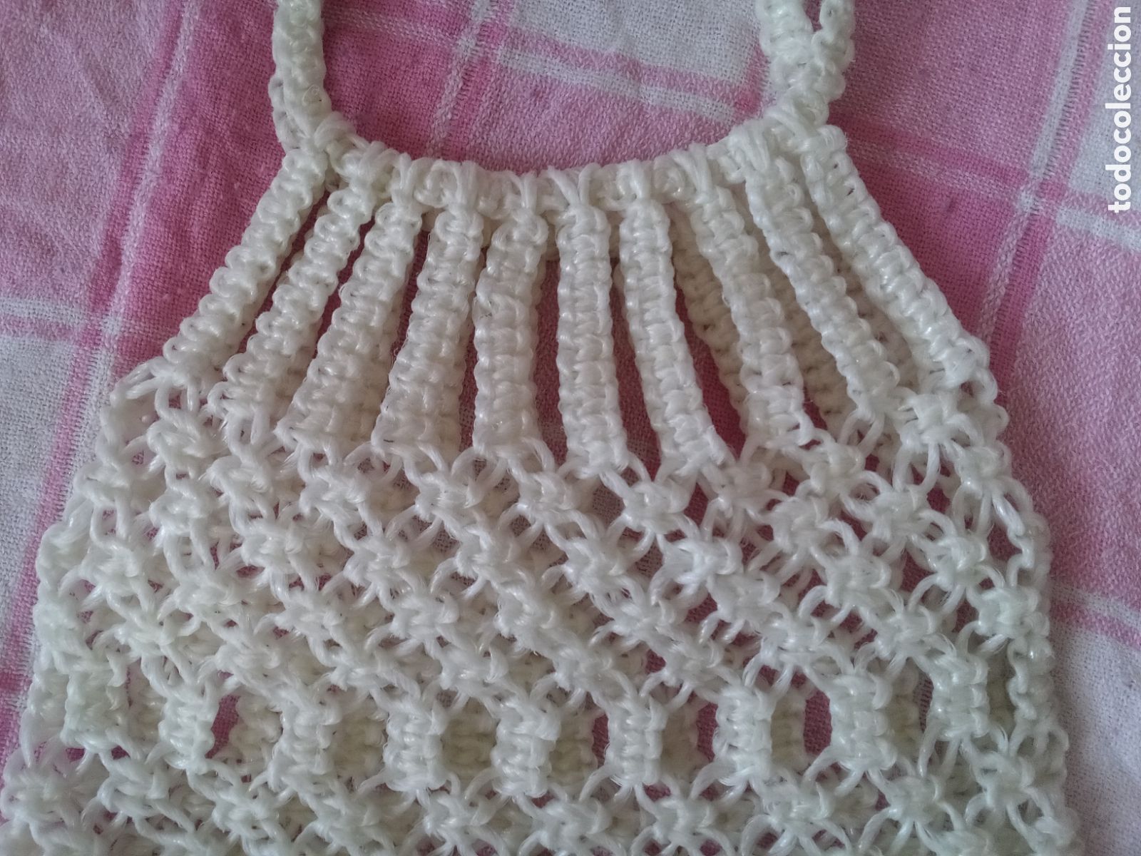 Vintage: BOLSO MACRAME DE CUERDA PL&Aacute;STICO - BOLSA - Foto 3