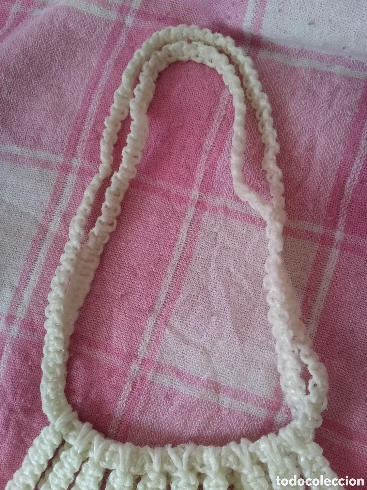 Vintage: BOLSO MACRAME DE CUERDA PL&Aacute;STICO - BOLSA - Foto 4