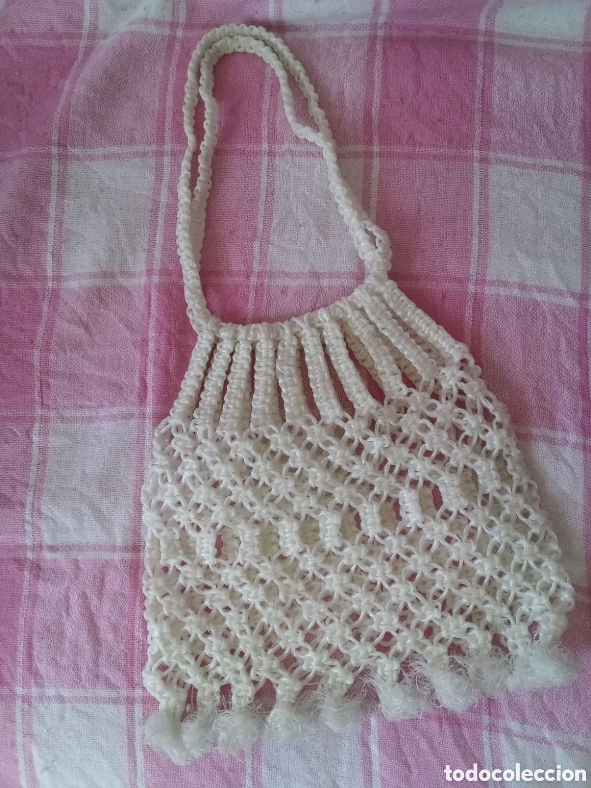Vintage: BOLSO MACRAME DE CUERDA PL&Aacute;STICO - BOLSA