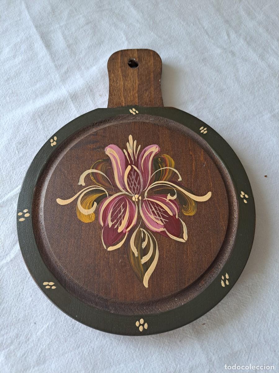 Vintage: Tabla de madera pintada a mano, decoraci&oacute;n. - Foto 2