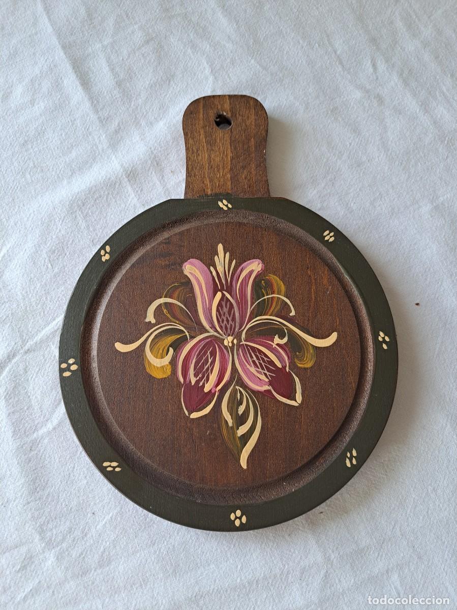 Vintage: Tabla de madera pintada a mano, decoraci&oacute;n. - Foto 3
