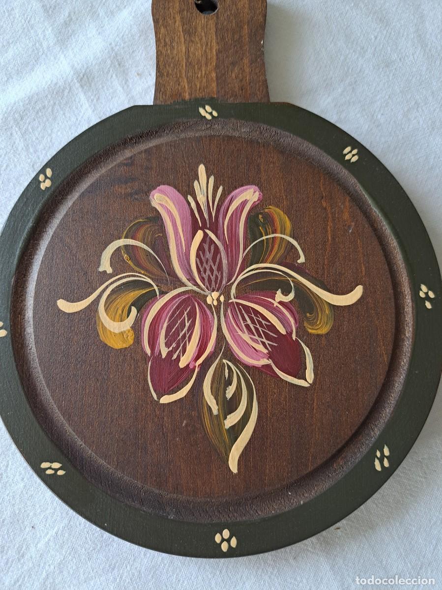 Vintage: Tabla de madera pintada a mano, decoraci&oacute;n. - Foto 4
