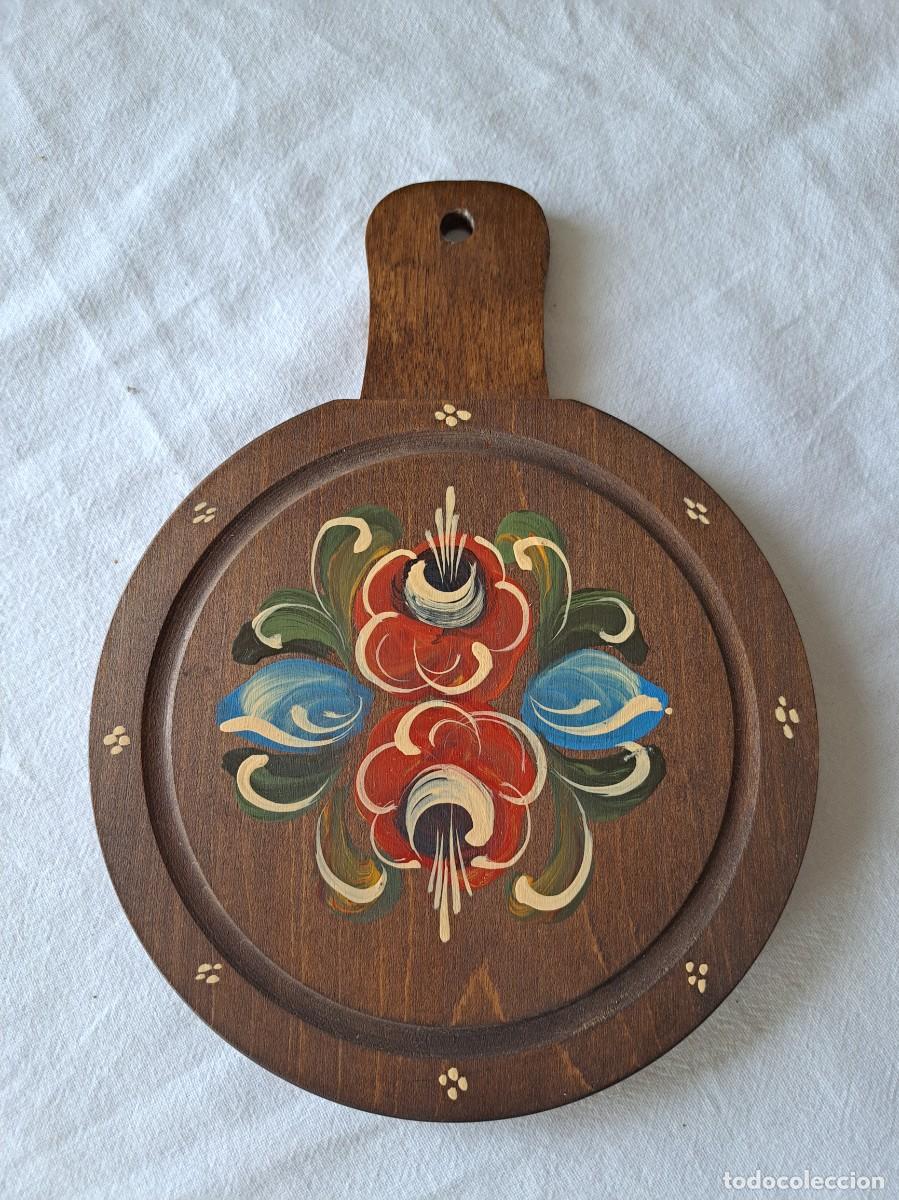 Vintage: Tabla de madera pintada a mano, decoraci&oacute;n.