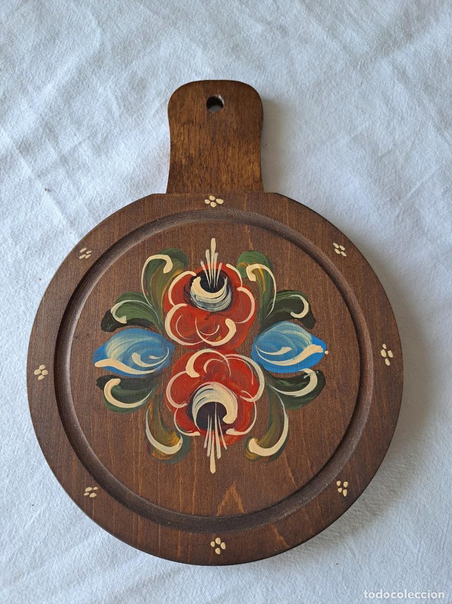 Vintage: Tabla de madera pintada a mano, decoraci&oacute;n. - Foto 2