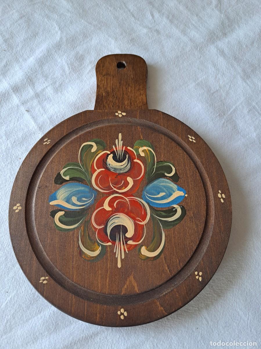 Vintage: Tabla de madera pintada a mano, decoraci&oacute;n. - Foto 3
