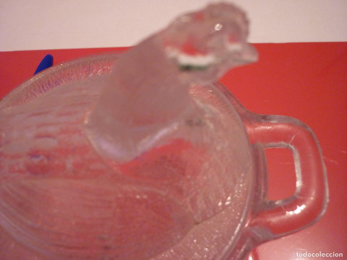 Vintage: JOYERO EN FORMA DE GALLINA DE CRISTAL - Foto 2
