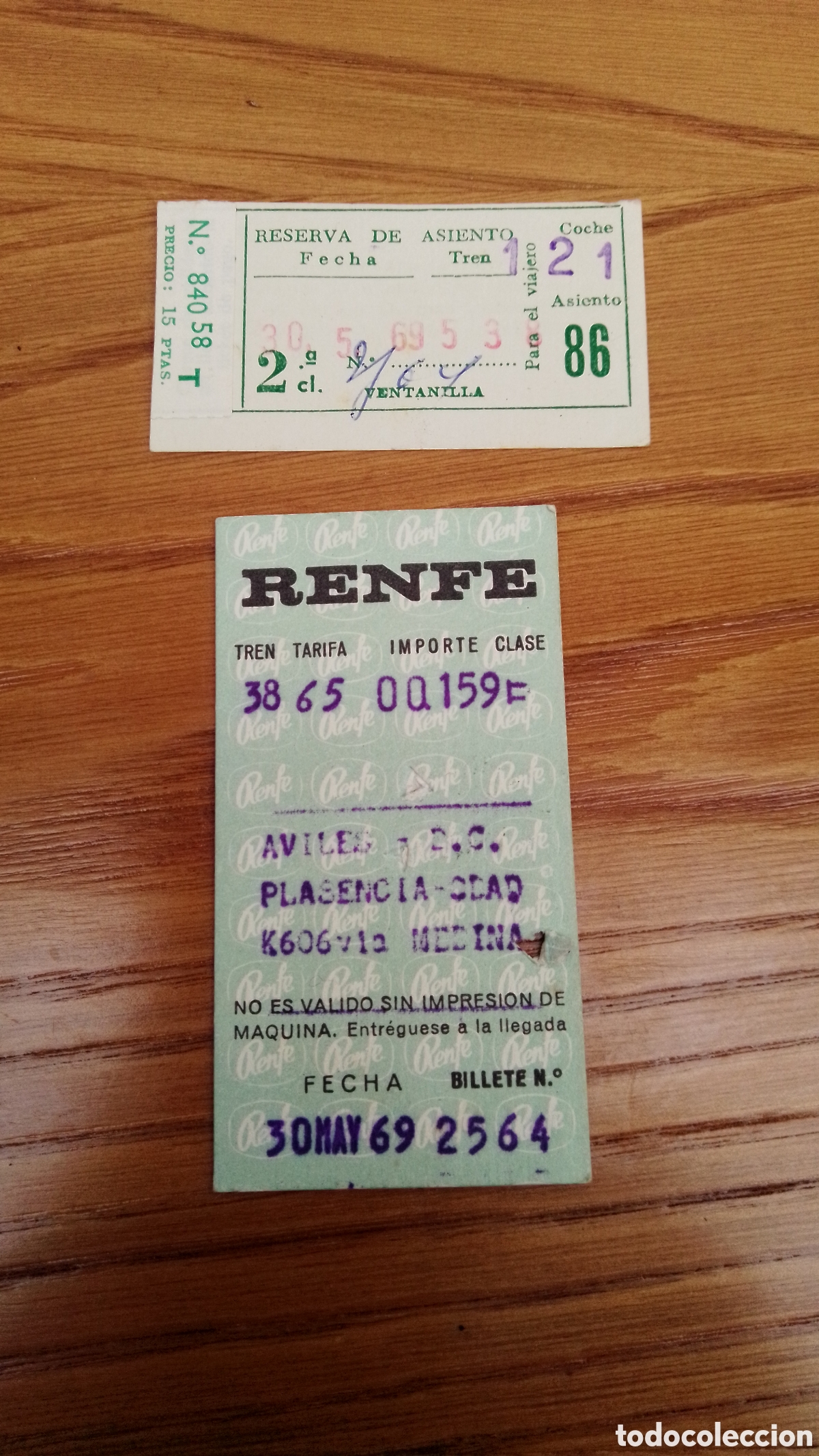 Vintage: BILLETE MAS RESERVA DE ASIENTO DE 1969